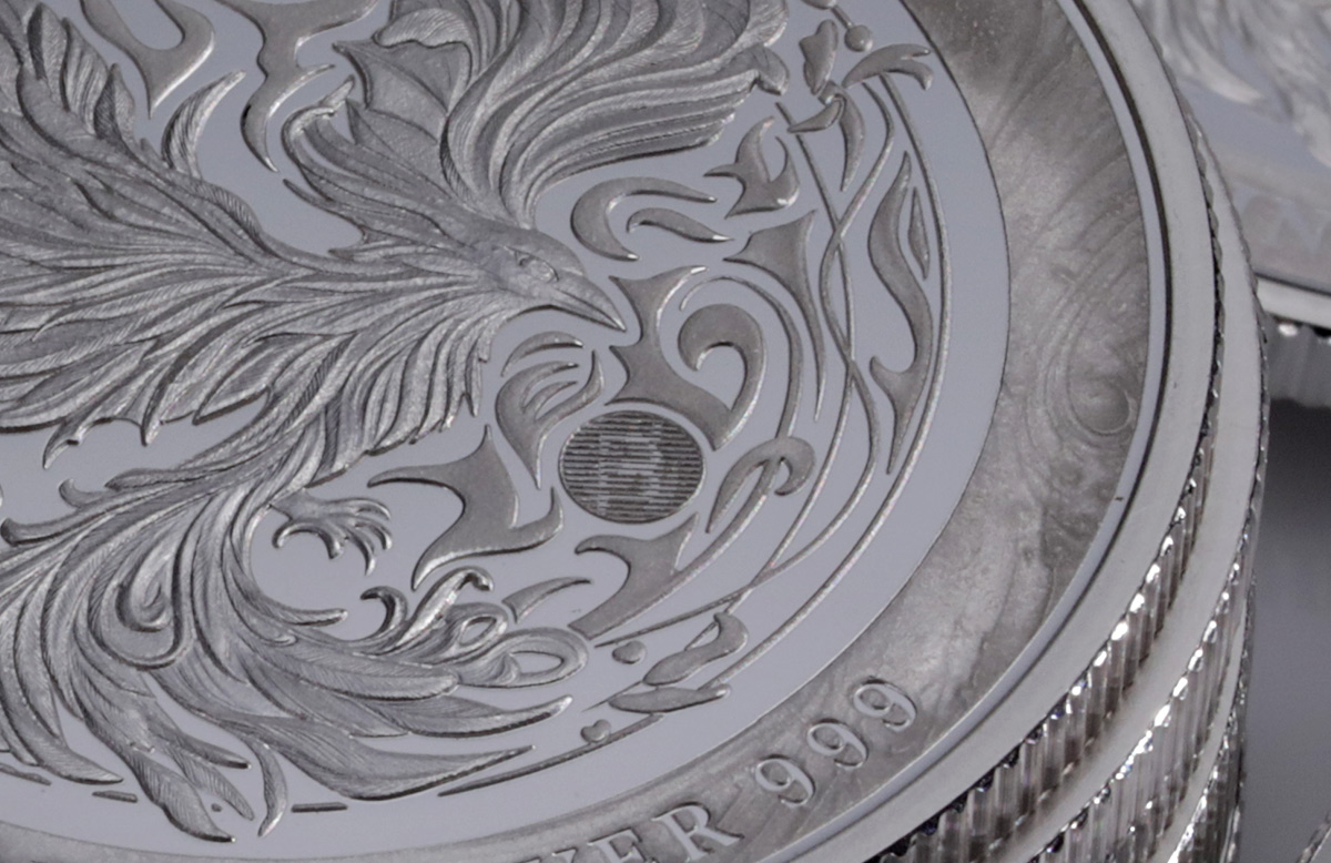 Инвестиционна монета Сребърен Феникс със знак за защита от фалшификация