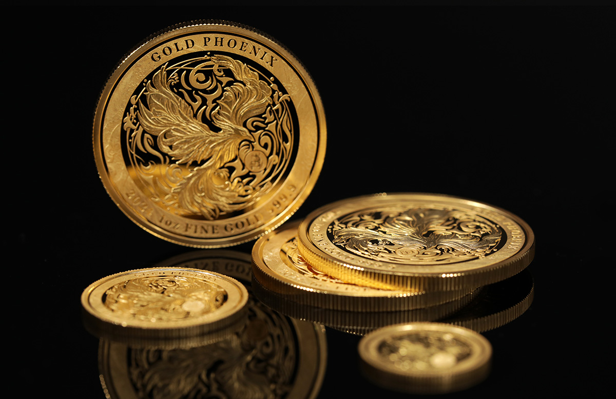 Инвестиционни златни монети Златен Феникс от 1 унция злато, четвърт унция злато и една десета от унцията злато