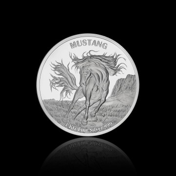 Инвестиционна монета Мустанг 2024, 1 кг сребро