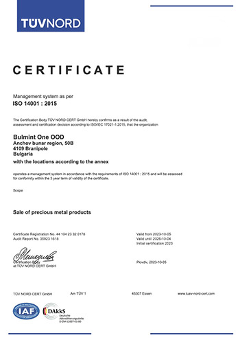 ISO 14001 Bulmint One 2023 UM