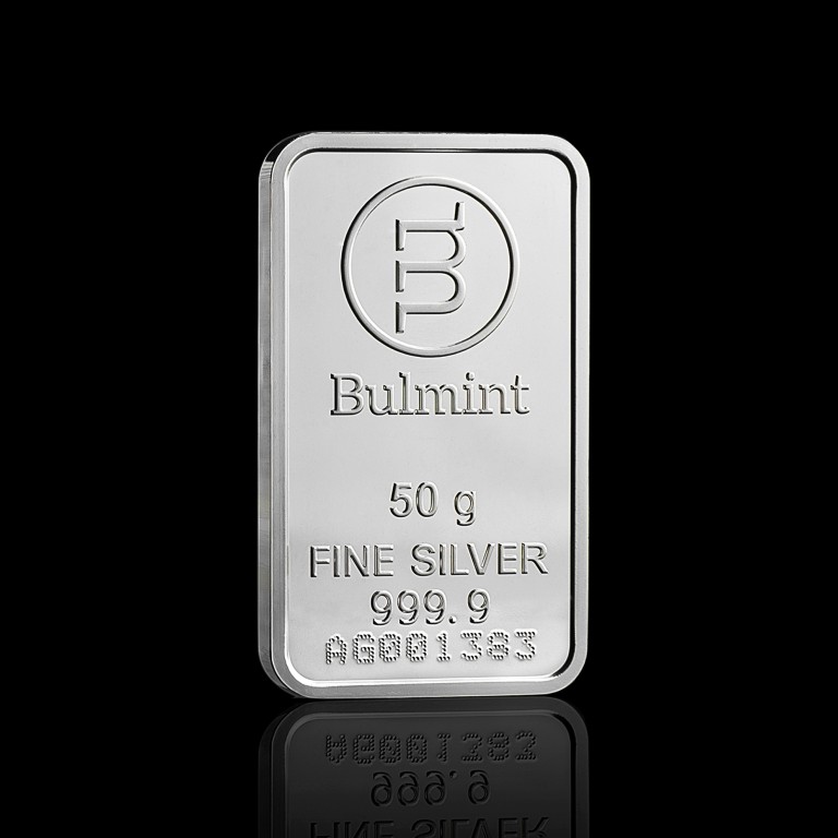 Investment Silver Bullion Bulmint, 50g - Gold and Silver Bars