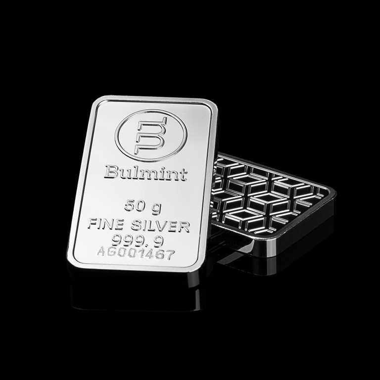 Инвестиционно сребърно кюлче Булминт, 50г