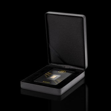 Luxury gift box for a single gold bar in blister packaging