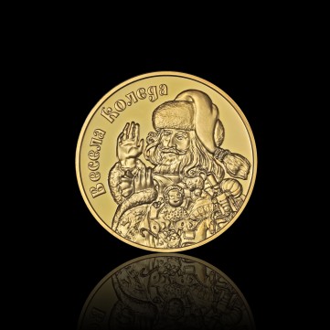 Коледен медал “Дядо Коледа” с масивно златно покритие, 26г